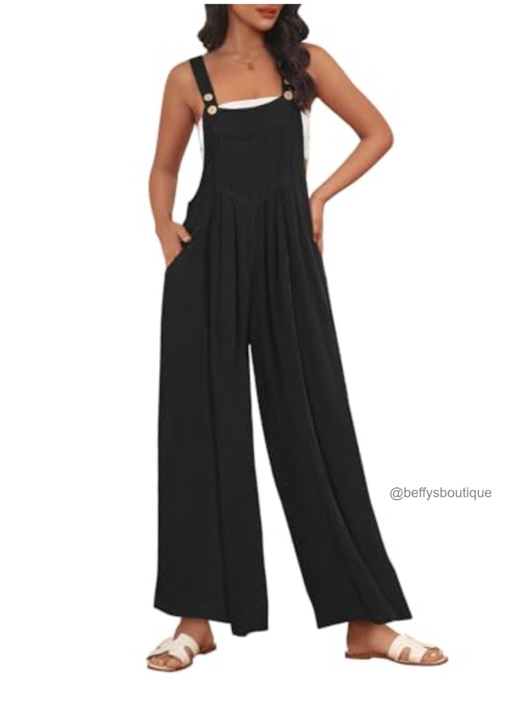 Maternity Overalls Jumpsuit With Pockets Linen Blend
